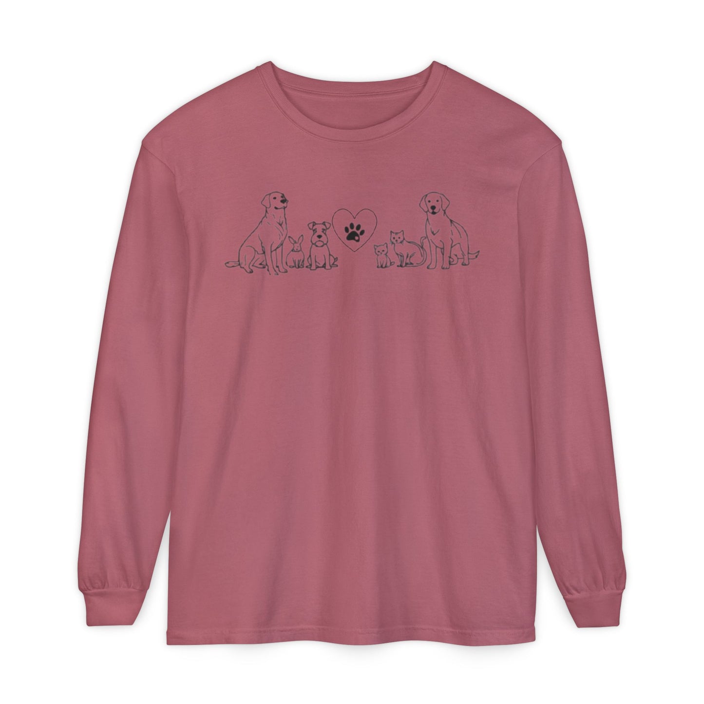 Delta Animal Shelter "Line Art" Collection Long Sleeve Tee - Logo on Back