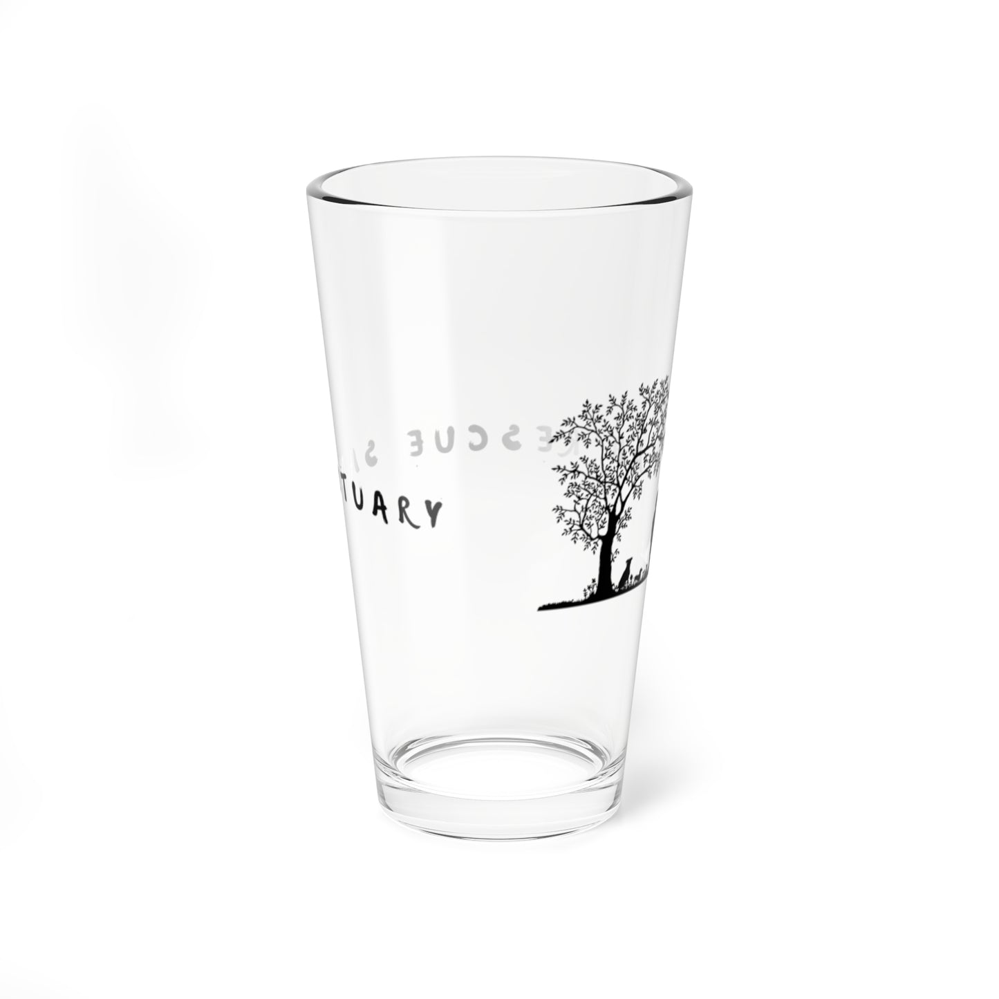 AH Rescue Sanctuary 16oz Mixing Glass — Silhouette Tree & Rescue Dog Barware