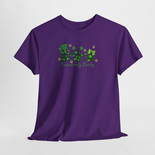 Delta Animal Shelter Paws-itevely Lucky Logo St. Patrick's Day Tee