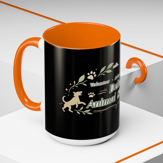 Delta Animal Shelter Accent Coffee Mug — Adopt, Rescue, Donate Paw Print Design (11/15oz)