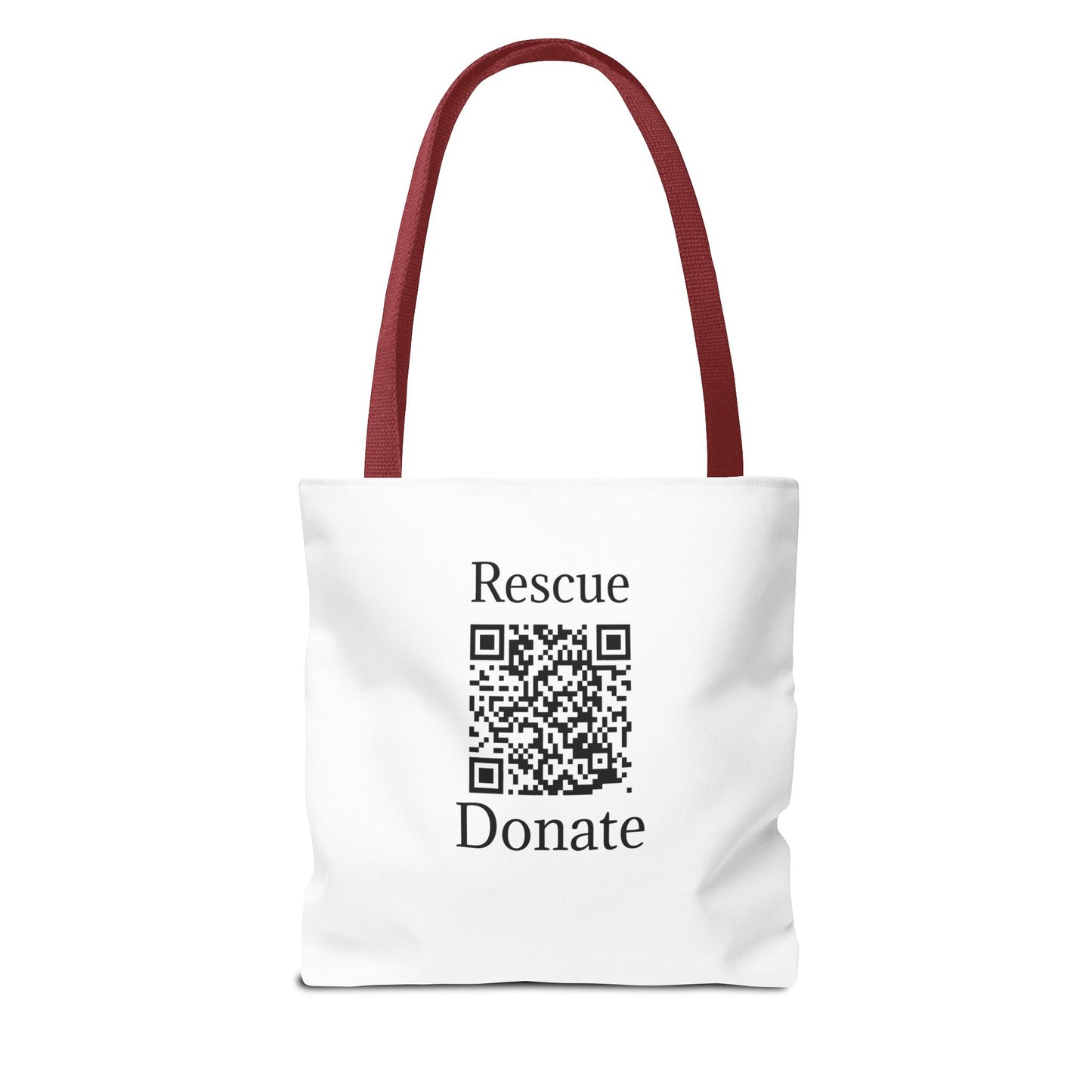 Adopt A Stray Rescue Tote Bag – QR Donate Charity Canvas Tote