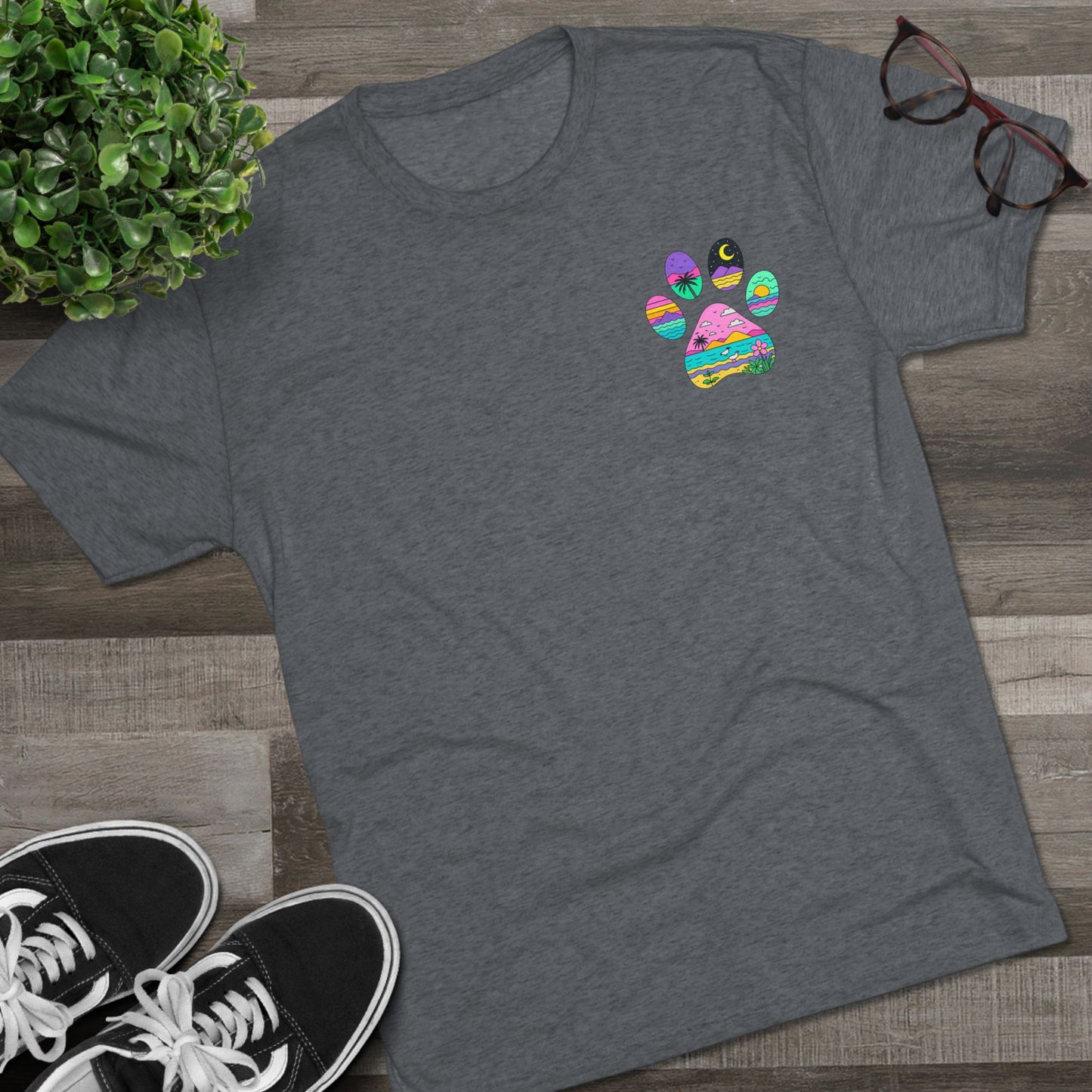 Northwoods Colorful Paw Print T‑Shirt