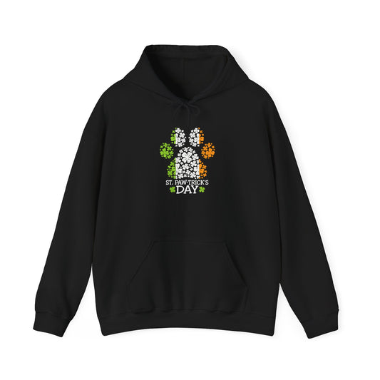 Staff Inventory Delta Animal Shelter St. Patrick's Day Paw Logo Hoodie - Logo on Back