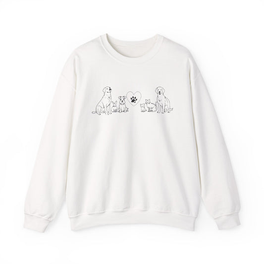 Delta Animal Shelter Crewneck Sweatshirt Line Art Collection (Internal)