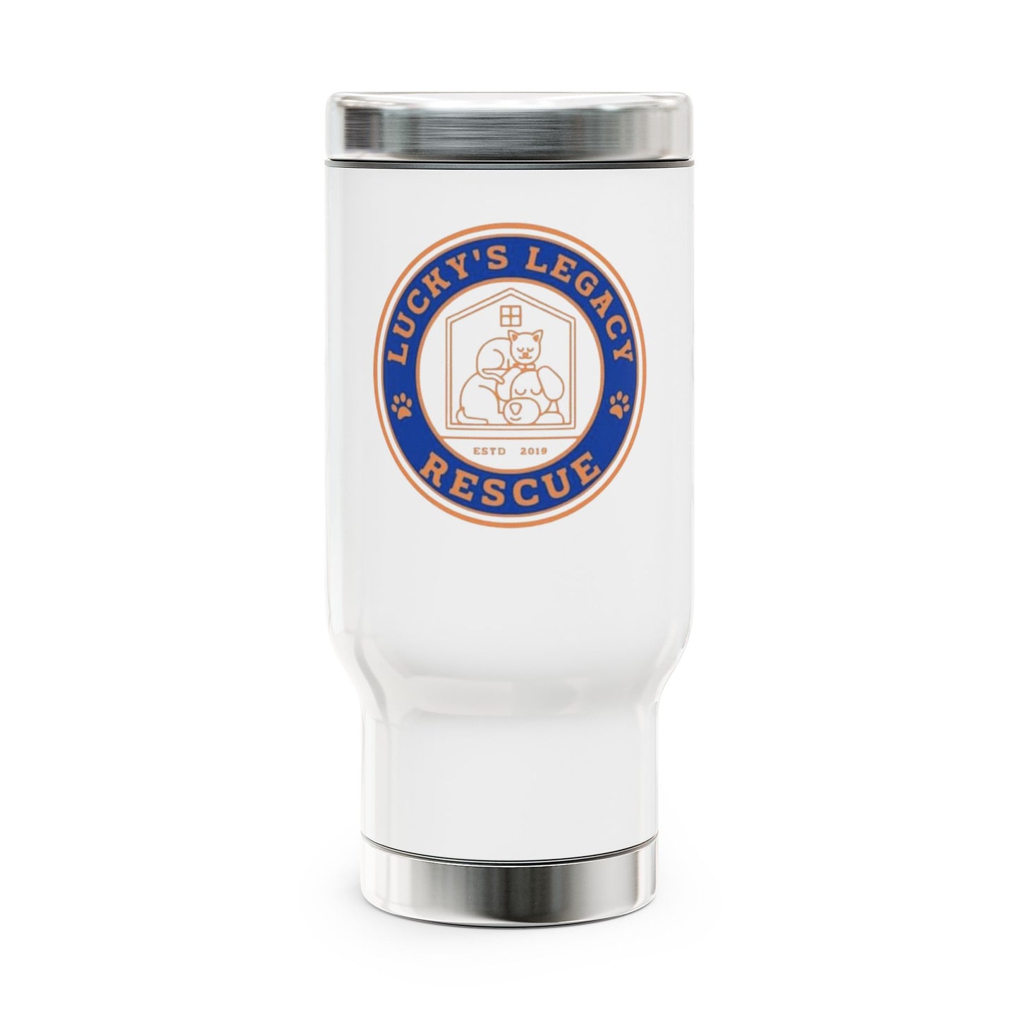 Lucky's Legacy Rescue 14oz Stainless Steel Travel Mug with Handle