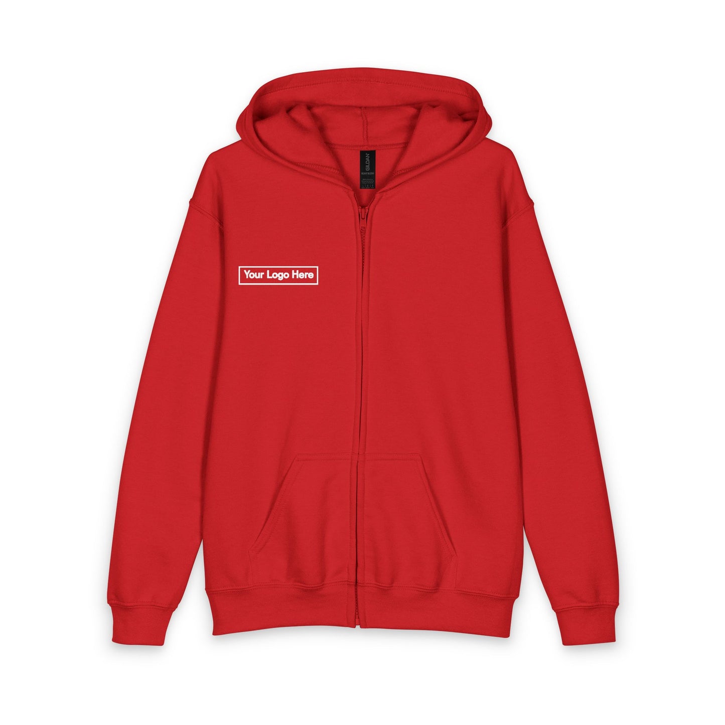 Youth Zipped Hoodie with Small Chest Logo — Example Logo