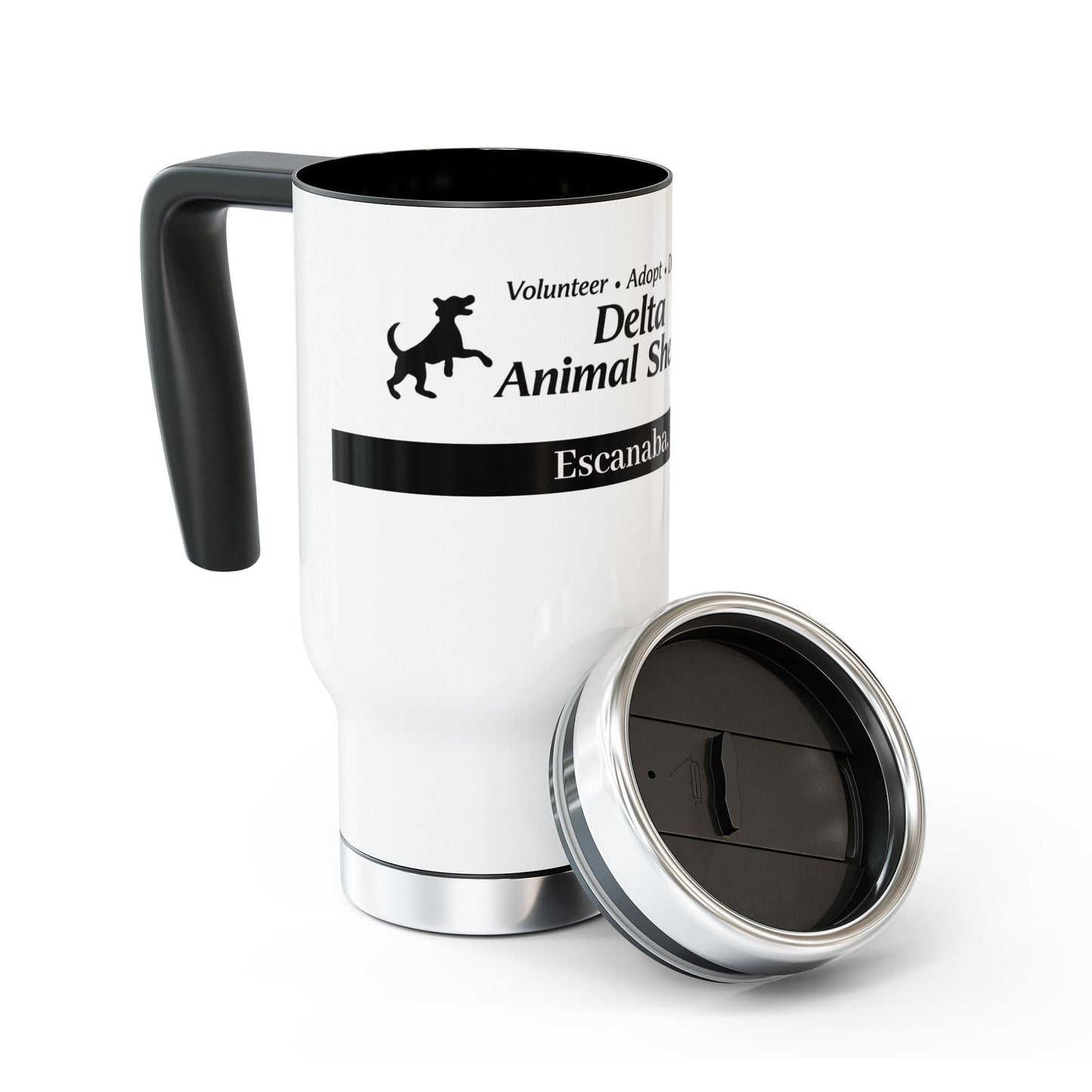 Delta Animal Shelter Escanaba, MI Travel Mug - 14oz Stainless Steel Handle Tumblers