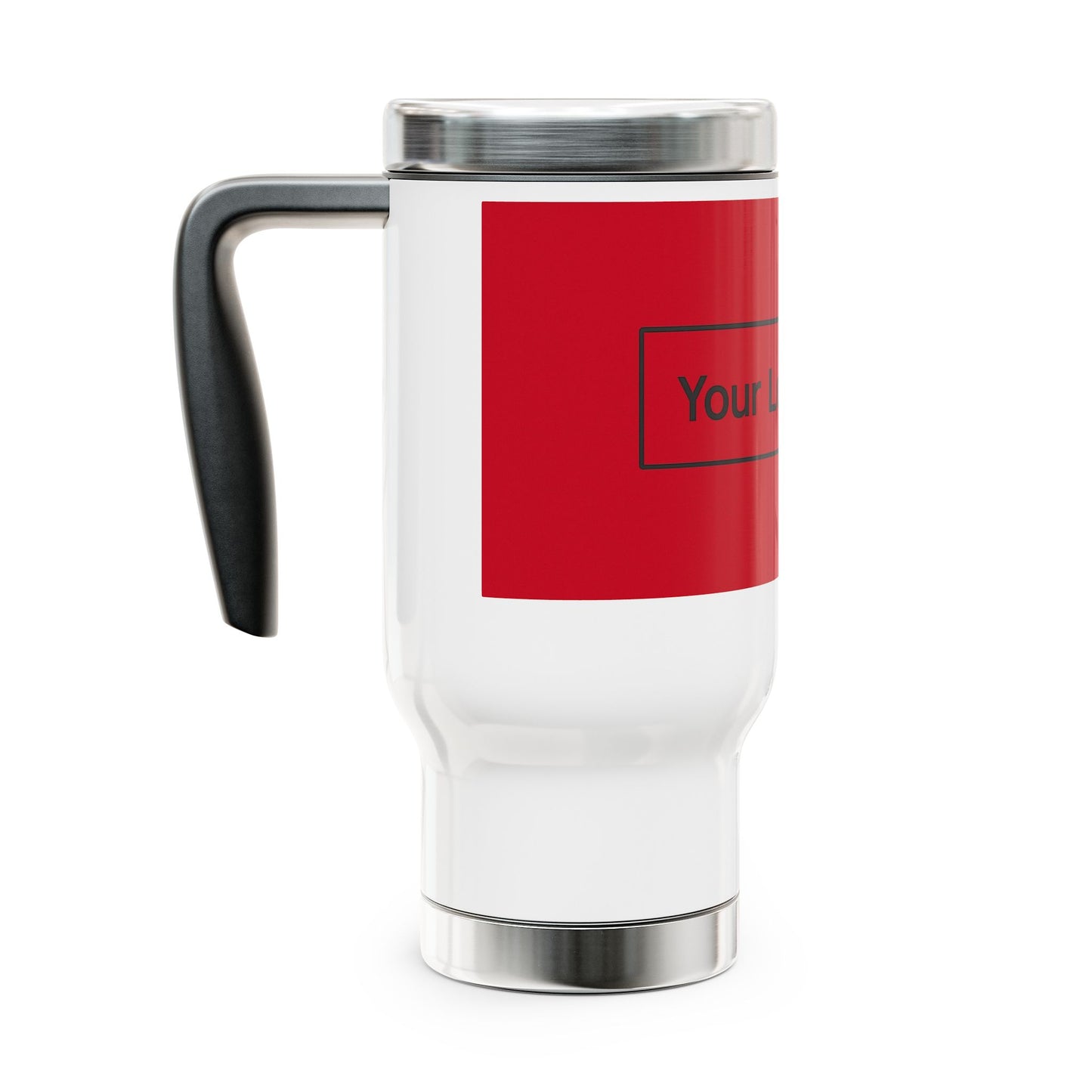 14oz Stainless Steel Travel Mug with Handle — Example Logo