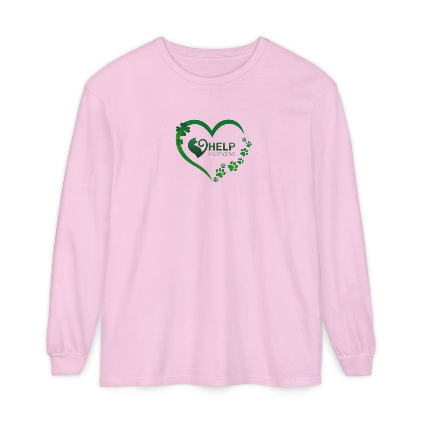 HELP Humane St. Patrick's Day Long Sleeve - Paw with Hearts