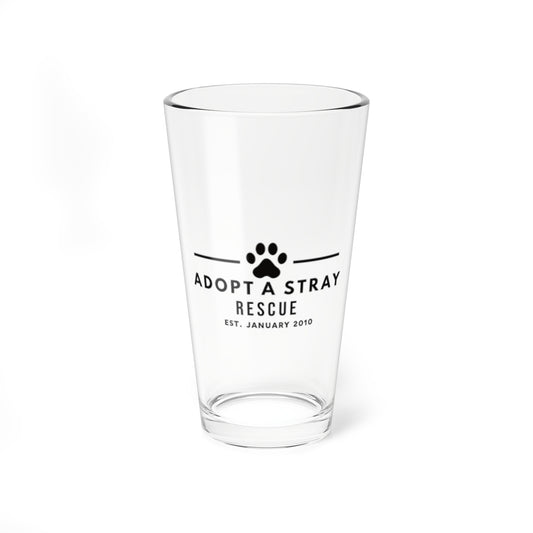 Adopt a Stray Rescue 16oz Mixing Glass – Paw Print Fundraising Pint