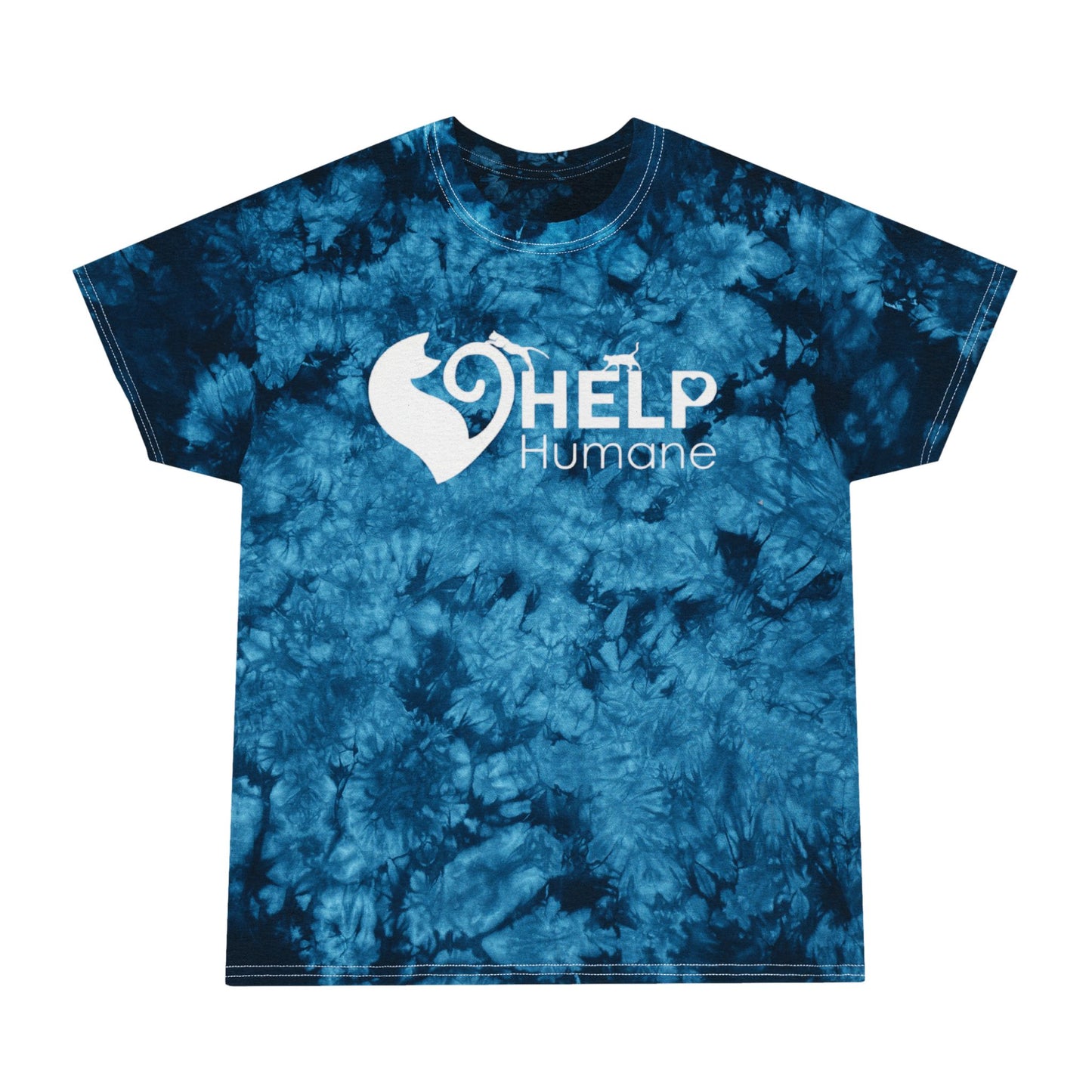Help Humane Society Tie-Dye Tee — Blue & Red Crystal