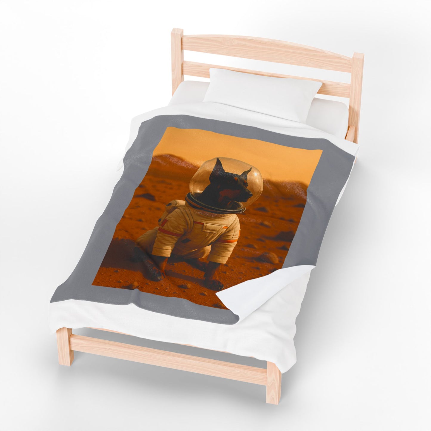 Doberman Rescue on Mars Velveteen Blanket