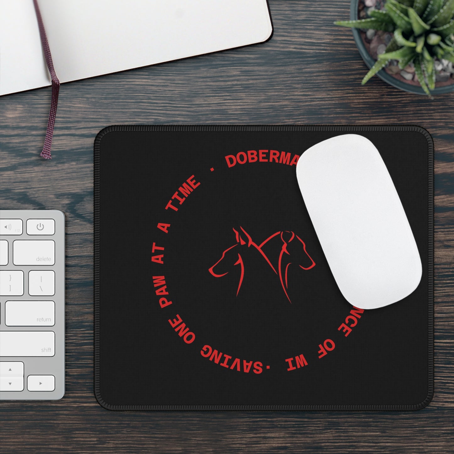 Doberman Rescue Mouse Pad - Save One Paw at a Time