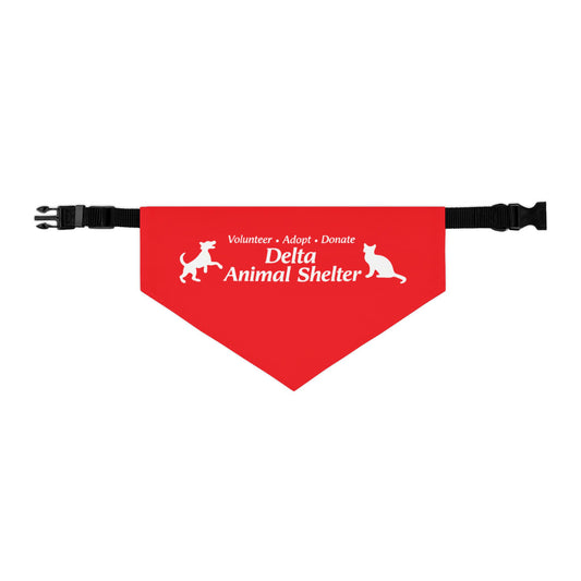 Delta Animal Shelter Red Clip Bandana