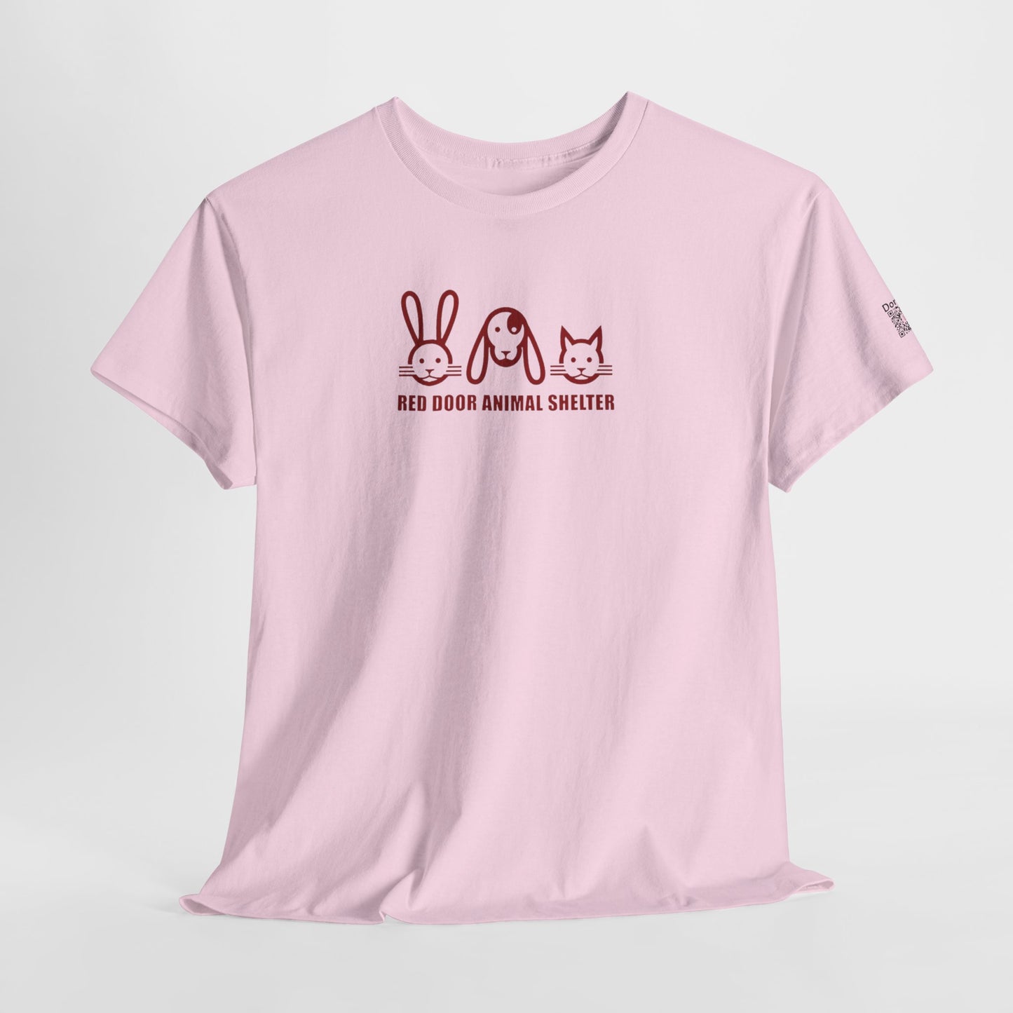 Red Door Animal Shelter Tee — Cute Bunny Puppy Cat Design