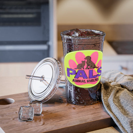 PALS Animal Shelter Acrylic Tumbler – Clear Reusable Cup with Straw