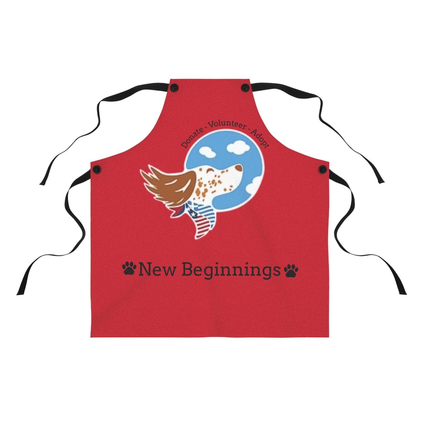 New Beginnings Dog Rescue Apron – Donate • Volunteer • Adopt Charity Kitchen Apron