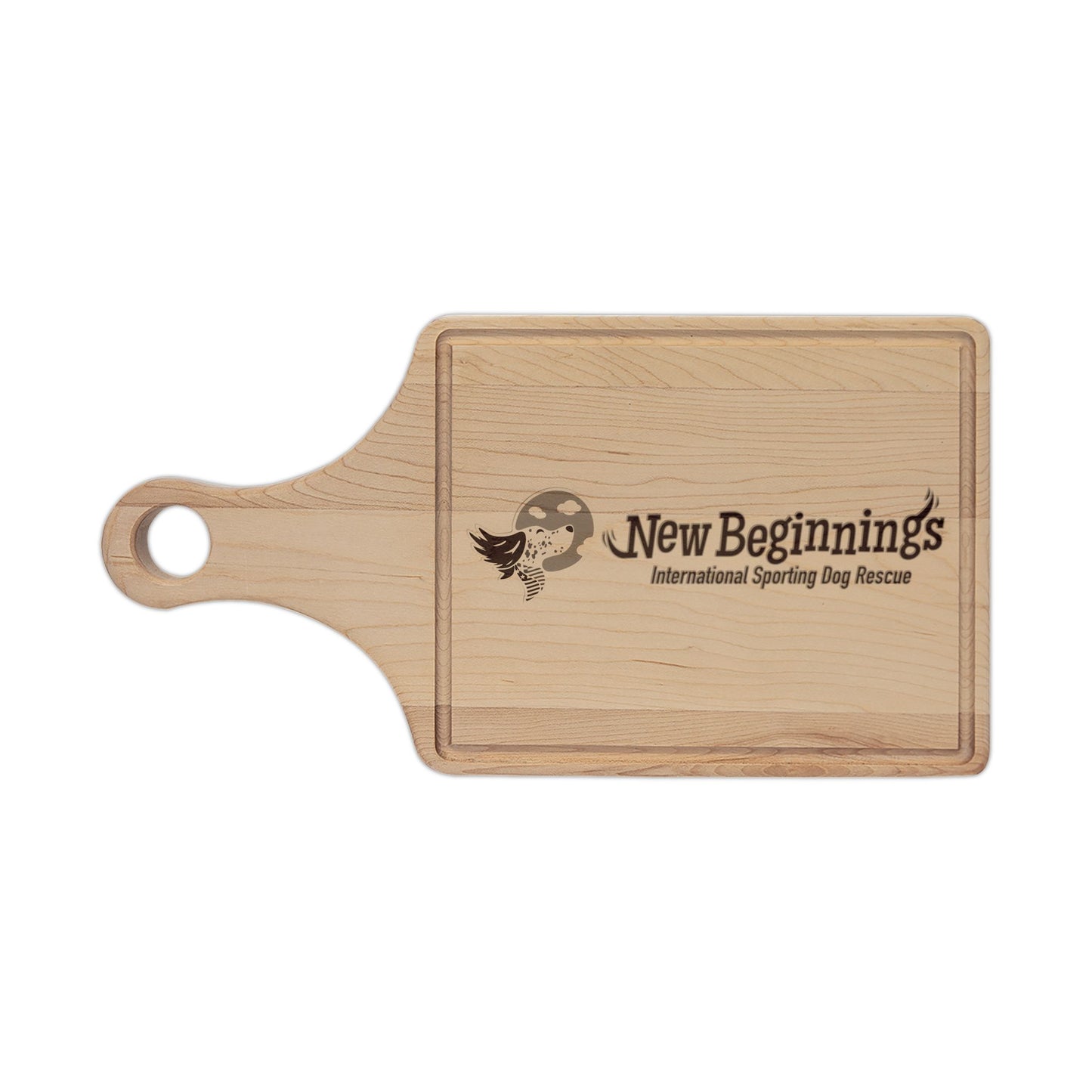 New Beginnings Engraved Wooden Cutting Board — Logo Charcuterie & Kitchen Gift