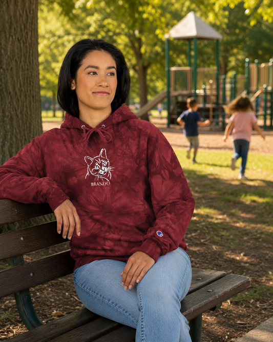 Custom Embroidered Tie-Dye Champion Hoodie