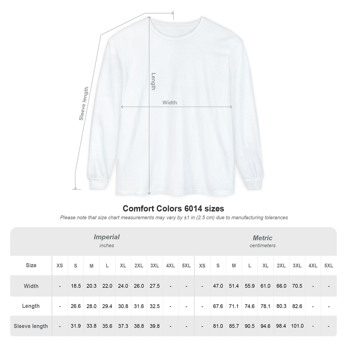 Printed Premium Unisex Garment-dyed Custom Long Sleeve T-Shirt