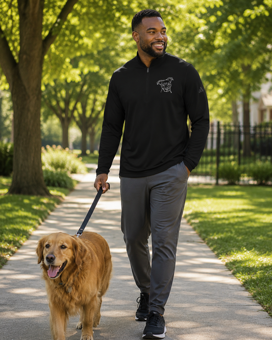 Embroidered Pet Addidas Quarter-Zip Pullover
