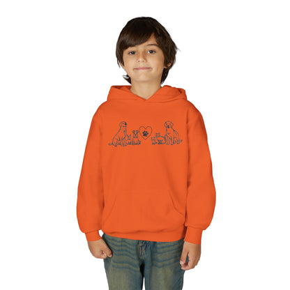 Youth Hoodie — Delta Animal Shelter "Line Art" Collection Logo on Back