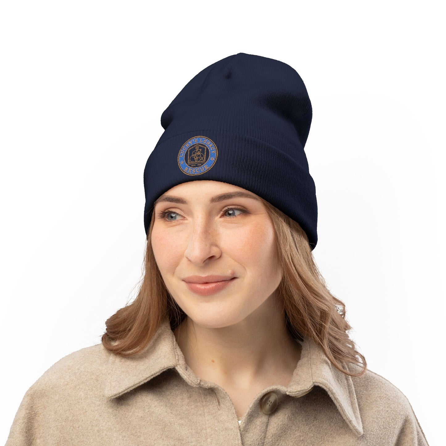 Lucky's Legacy Embroidered Seal Knit Beanie – Classic Winter Hat