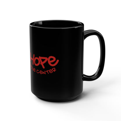 New Hope Animal Rescue Center Black 15oz Mug — Red Script Charity Coffee Cup