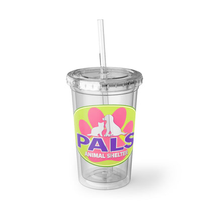PALS Animal Shelter Acrylic Tumbler – Clear Reusable Cup with Straw