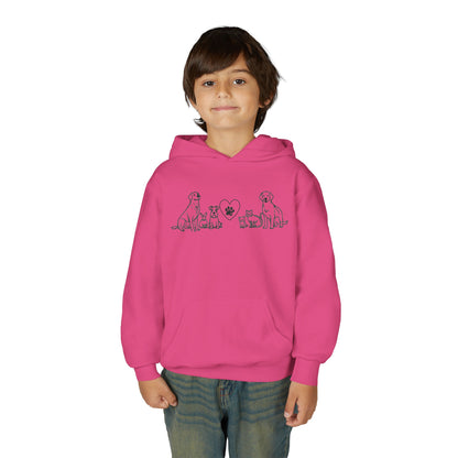 Youth Hoodie — Delta Animal Shelter "Line Art" Collection Logo on Back