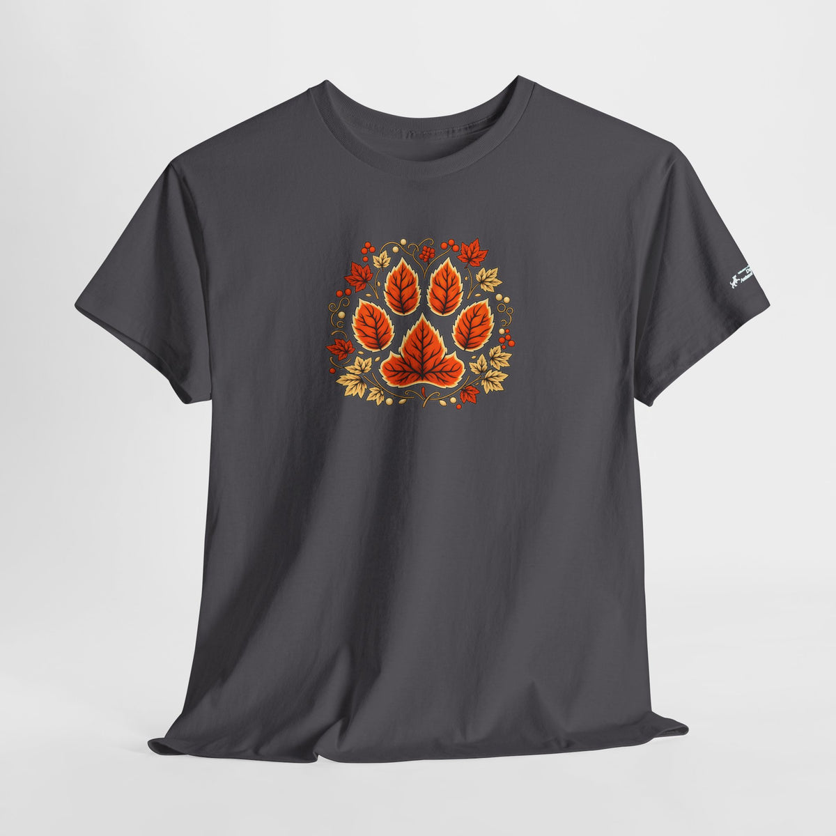 Delta Autumn Leaf Paw T-Shirt — Fall Dog Lover Tee