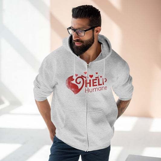 Help Humane Zip Hoodie — Red Heart Animal Rescue Support Hoodie