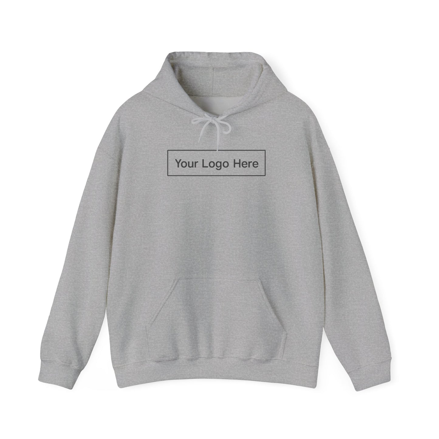 Customizable White Pullover Hooded Sweatshirt - Example Logo