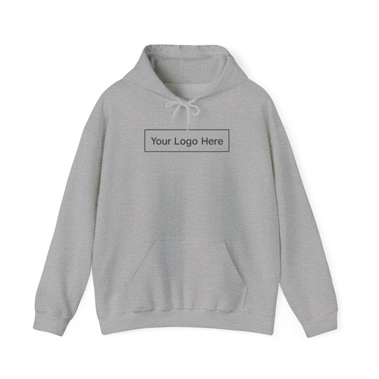 Customizable White Pullover Hooded Sweatshirt - Example Logo