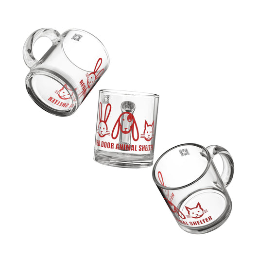 Red Door Shelter Glass Mug — Animal Shelter Fundraiser 10oz