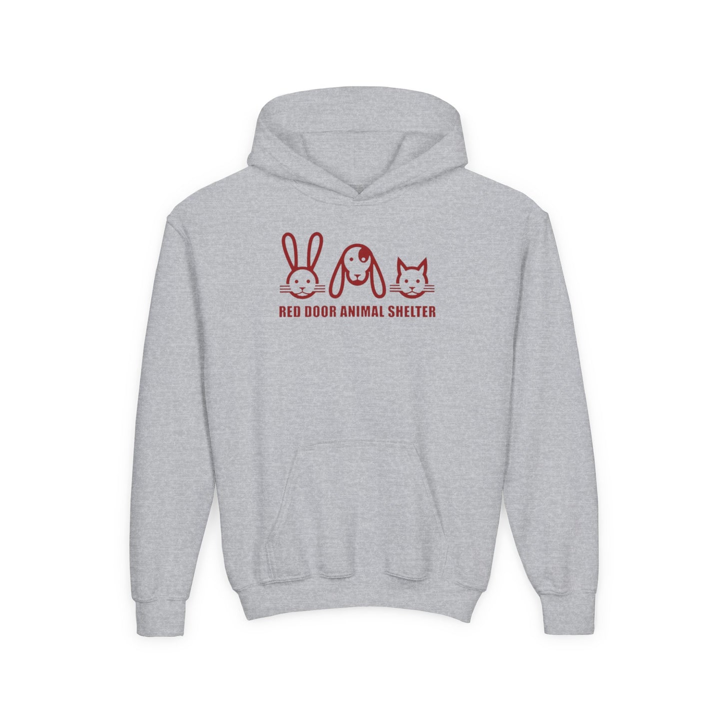 Red Door Animal Shelter Youth Pullover Cute Bunny, Dog & Cat
