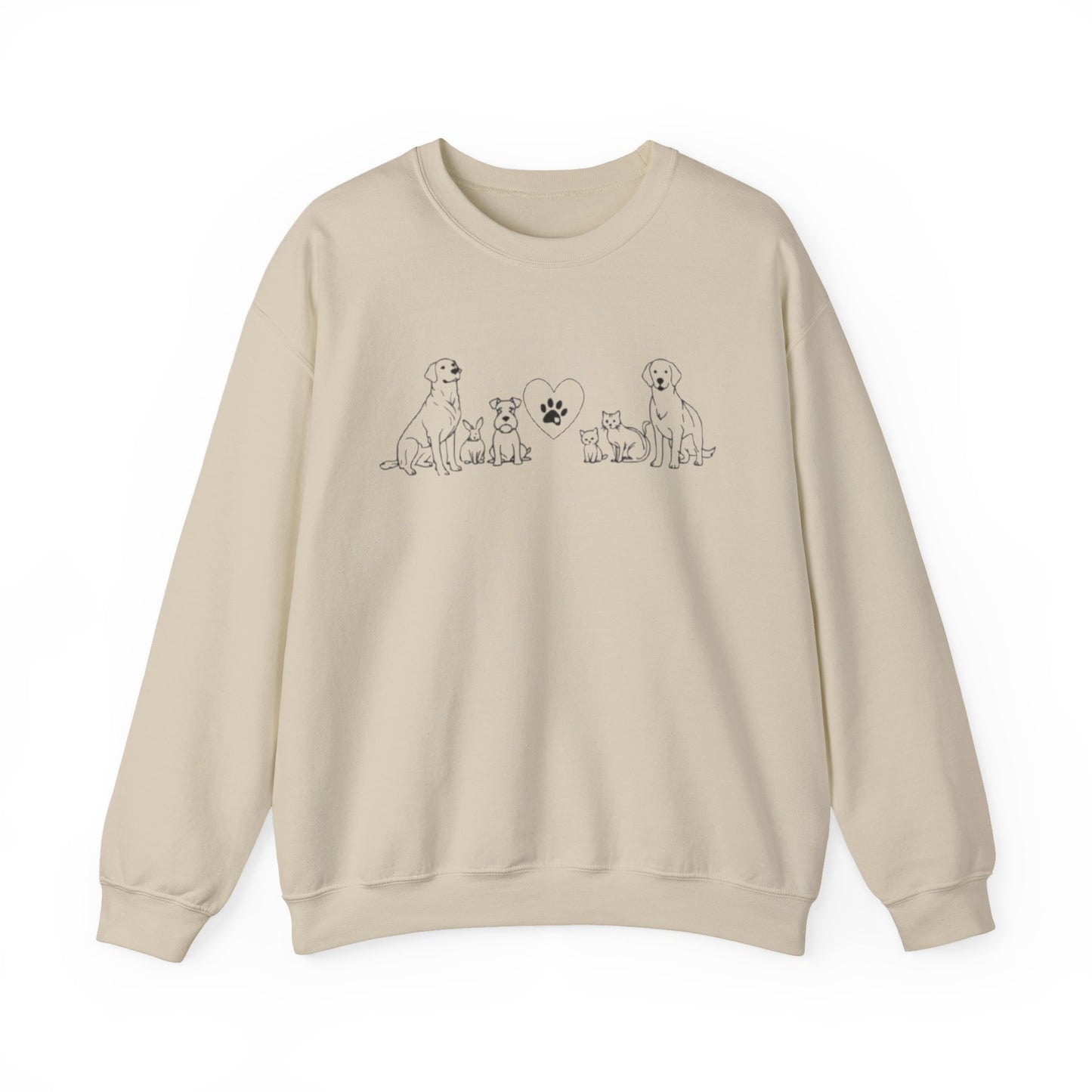 Delta Animal Shelter Crewneck Sweatshirt "Line Art" Collection - Logo on Back