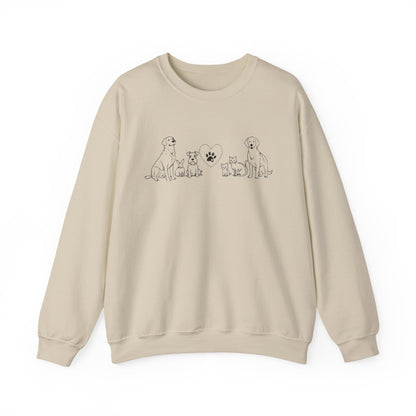 Delta Animal Shelter Crewneck Sweatshirt "Line Art" Collection - Logo on Back