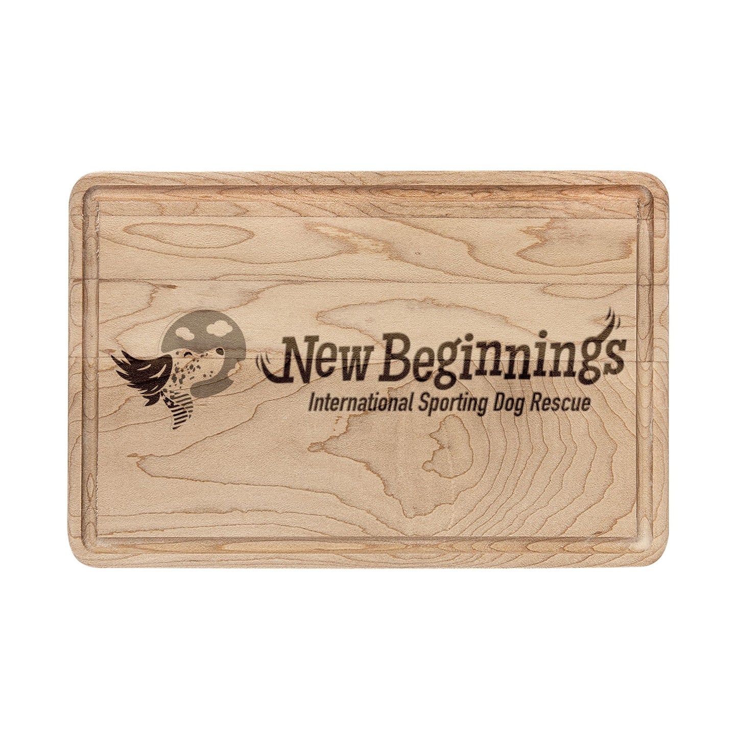 New Beginnings Engraved Wooden Cutting Board — Logo Charcuterie & Kitchen Gift