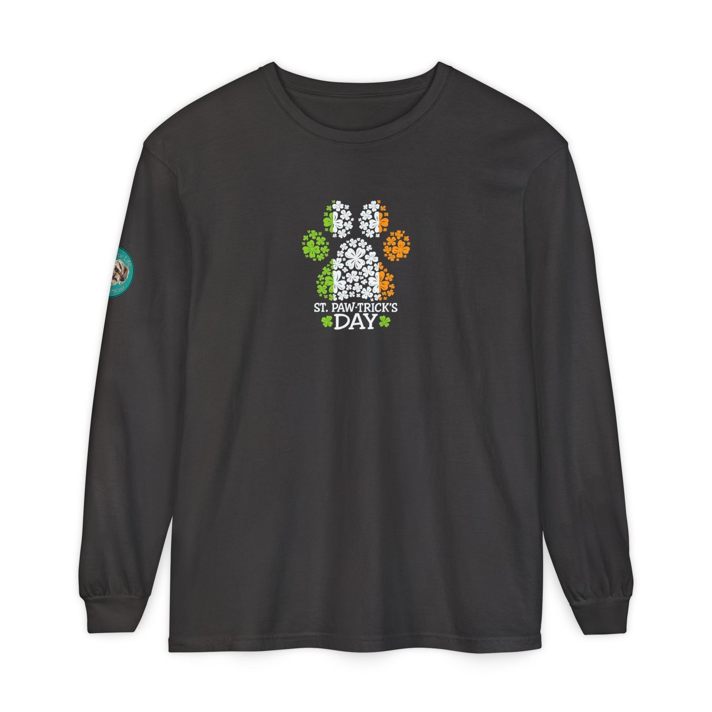 Rescue for Life St. Paw-trick's Day Long Sleeve - Logo on Sleeve