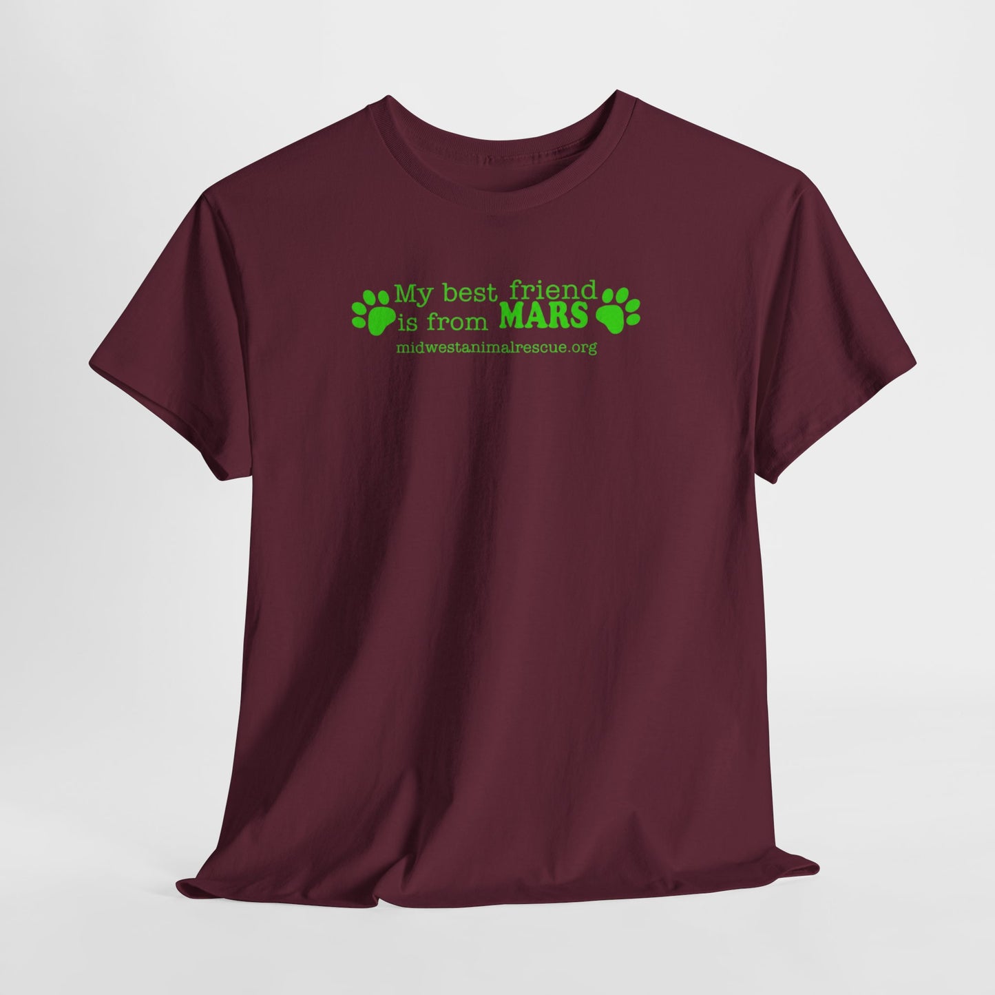 My Best Friend Is From Mars T-Shirt — Cute Green Paw Print Pet Lover Tee