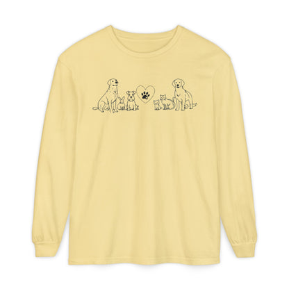 Delta Animal Shelter "Line Art" Collection  Long Sleeve Tee - Logo on Back (Internal)