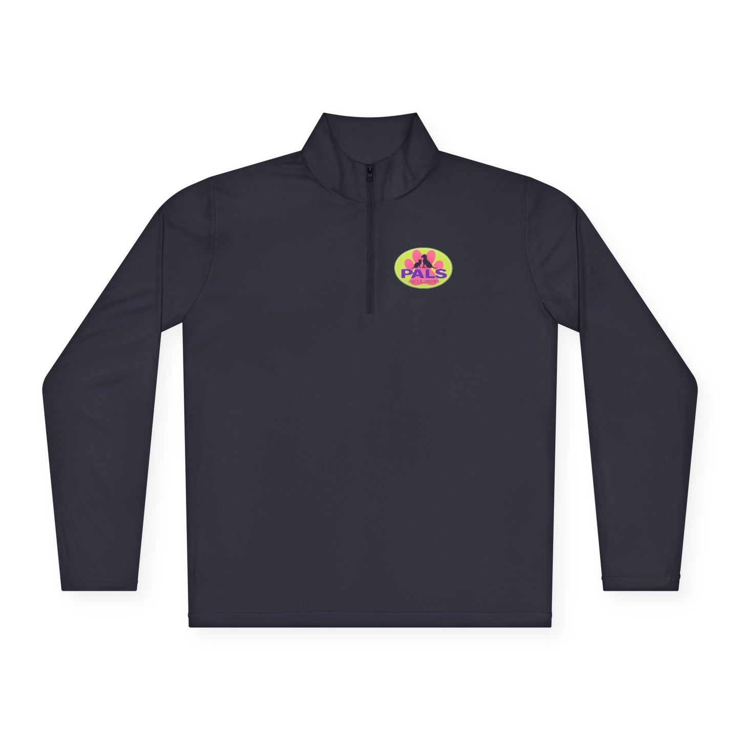 Colorful 'PALS' Retro Patch Chest Logo Quarter-Zip Pullover