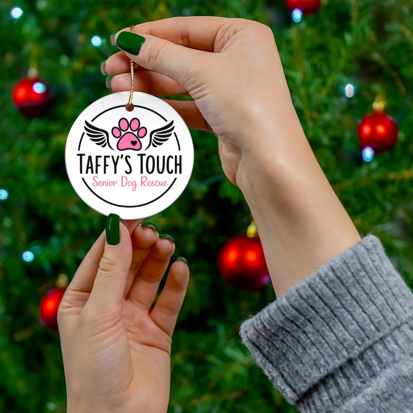 Taffy’s Touch Senior Dog Rescue Logo Ornament