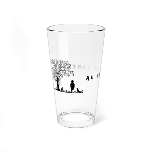 AH Rescue Sanctuary 16oz Mixing Glass — Silhouette Tree & Rescue Dog Barware