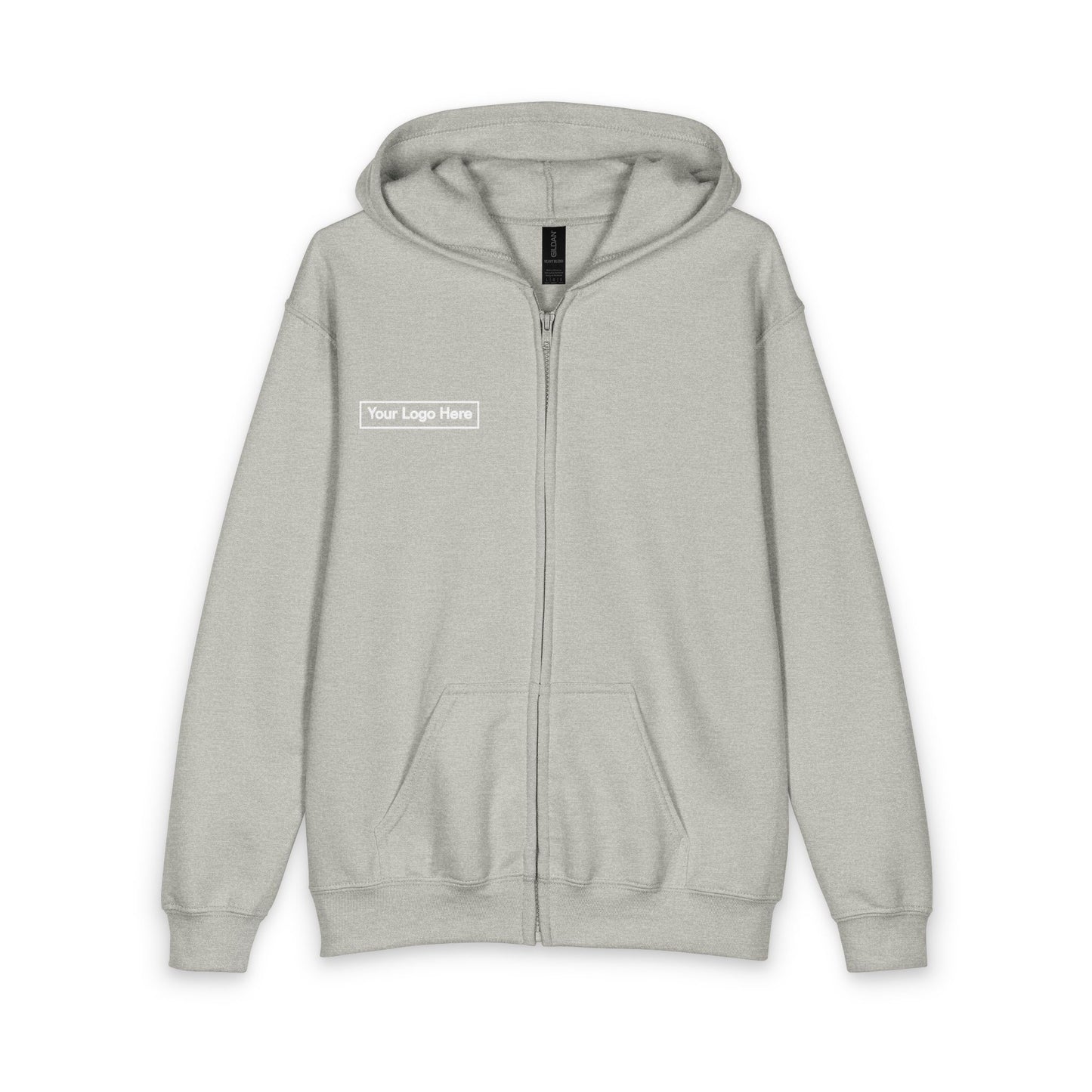 Youth Zipped Hoodie with Small Chest Logo — Example Logo