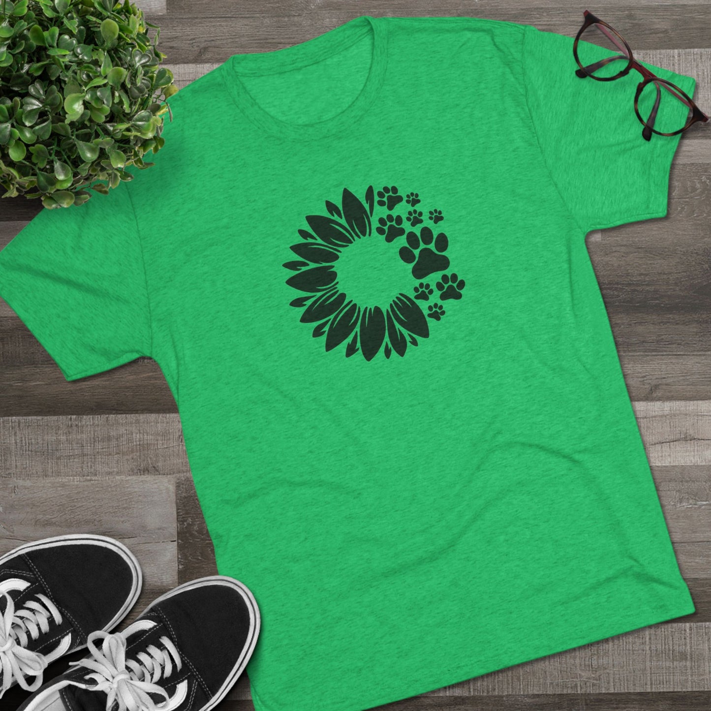 Delta Animal Shelter Tri-Blend Sunflower Paw T‑Shirt