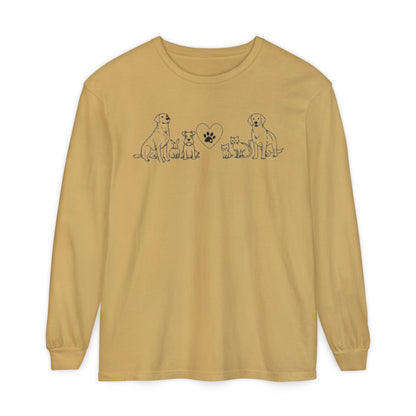 Delta Animal Shelter "Line Art" Collection  Long Sleeve Tee - Logo on Back