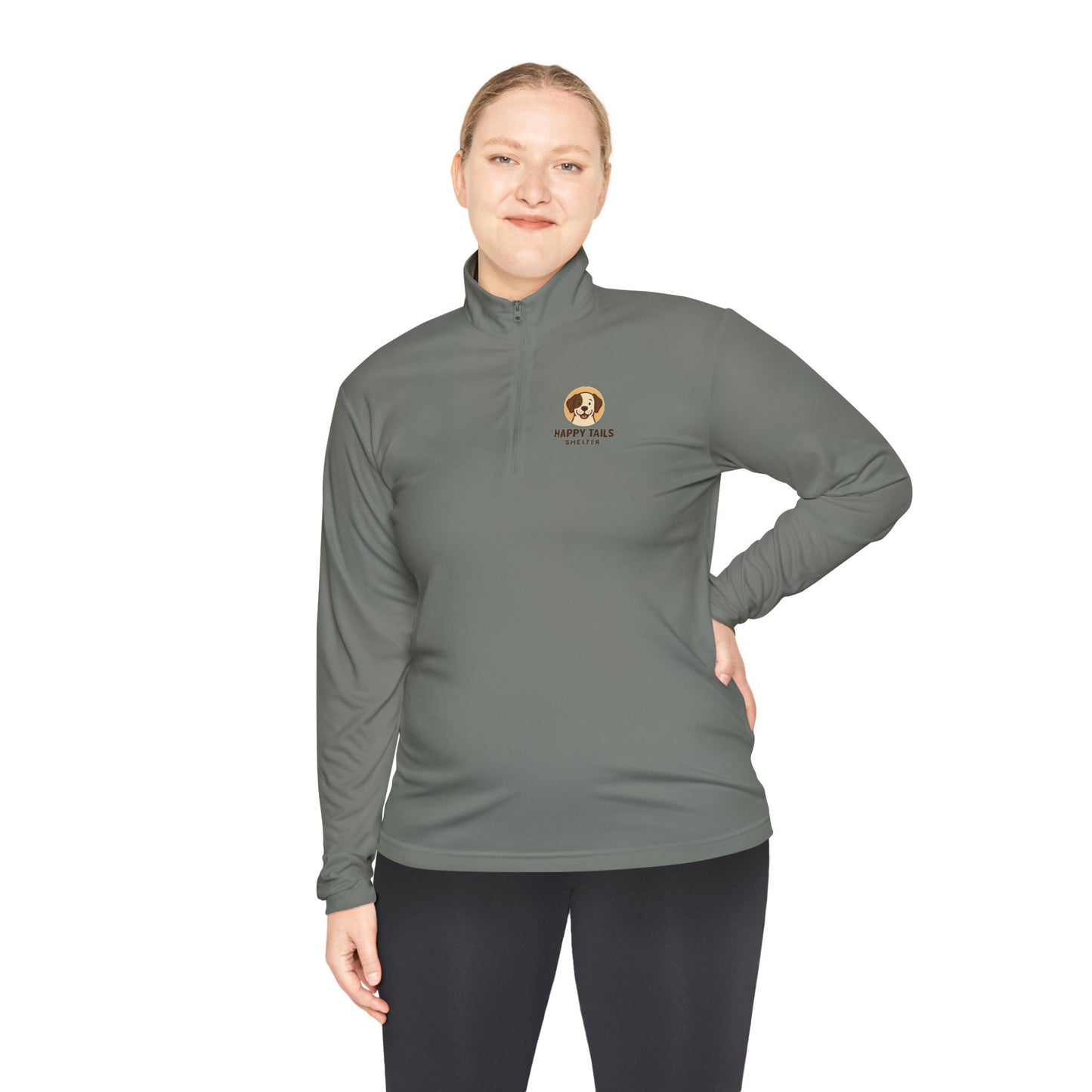 Happy Tails Unisex Quarter-Zip Pullover for Charity Support