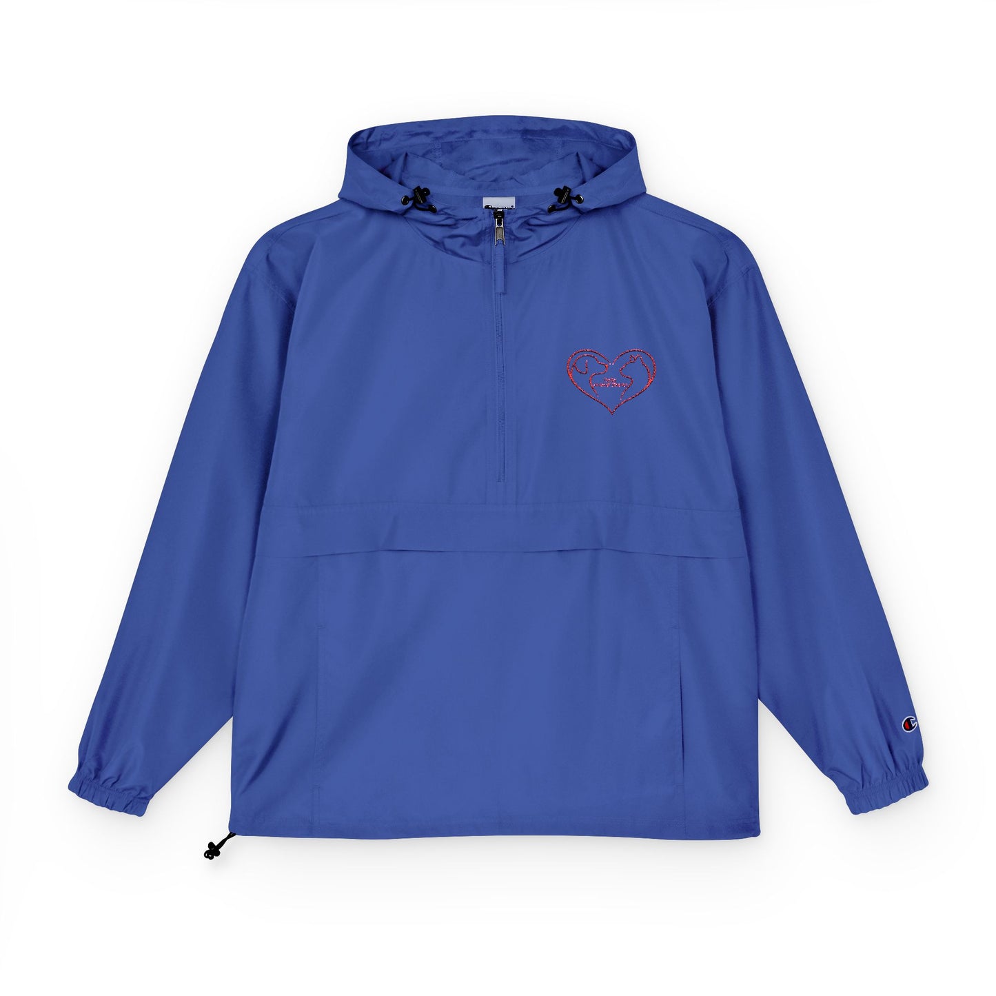 Delta Shelter Anorak Jacket — Minimal Heart Outline Windbreaker (Internal)